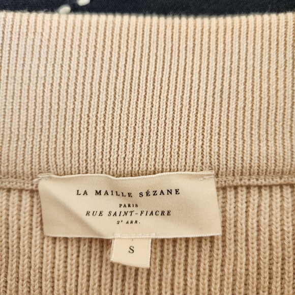 Sezane Naelle Midi Knit Skirt Merino Wool Cotton Natural Size Small - Picture 5 of 8